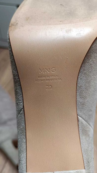 Zamszowe kozaki, buty MNG, Mango, r. 39