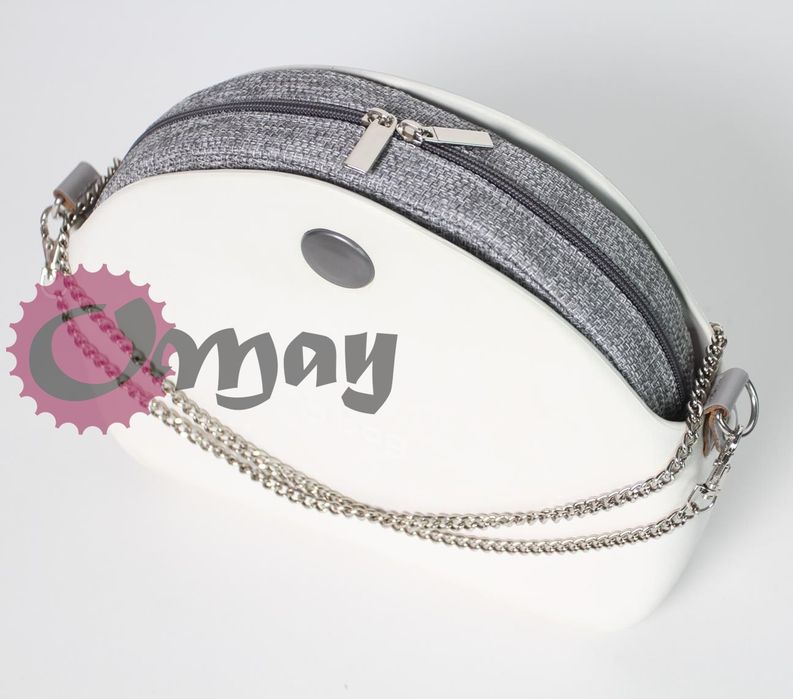 SZARY Organizer OBAG MOON LIGHT struktura pleciona 2 kieszenie OMAY.PL