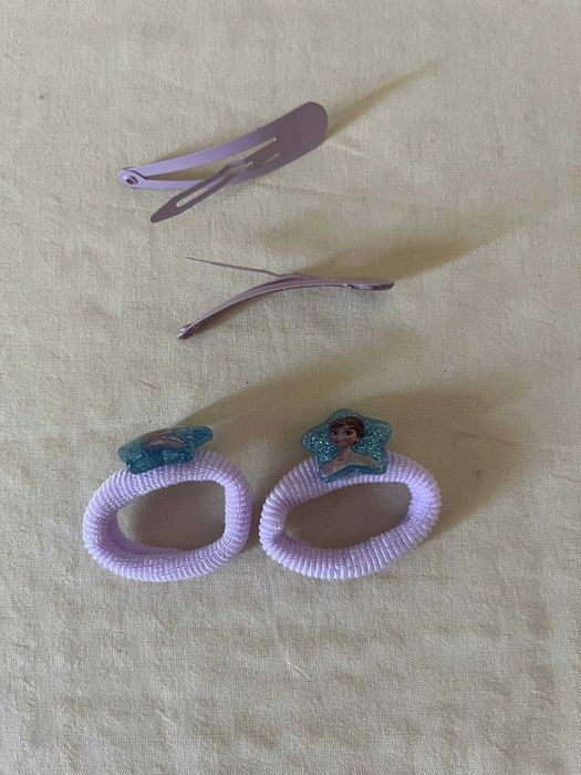 Molas e elásticos de cabelo Frozen (Elsa e Anna) – conjunto de 4