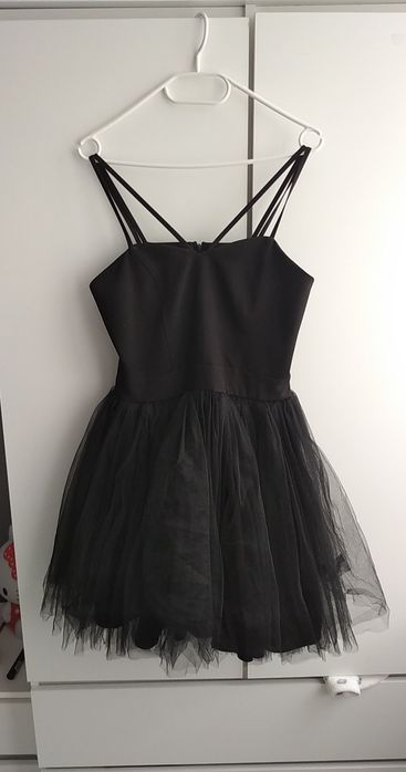 Sukienka czarna tiulowa bal impreza M