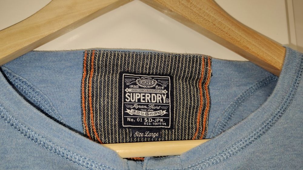 Koszulka Superdry r. M longsleeve niebieska