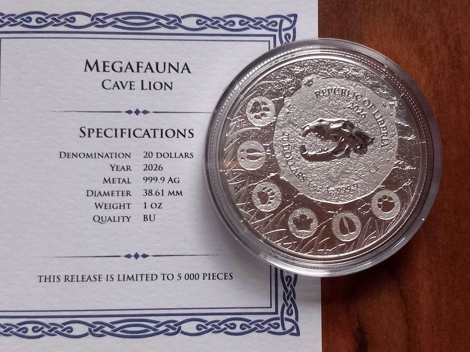 Moeda 1oz Germania "Cave Lion" (5000 exemplares)