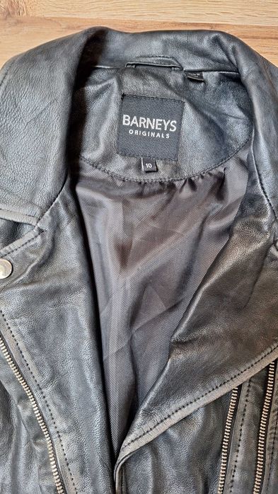 Nowa kurtka skórzana Barneys Original typu Biker ramoneska skóra owcza