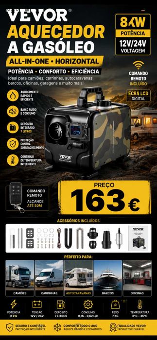 Aquecedor Caravana 163€. Oportunidades