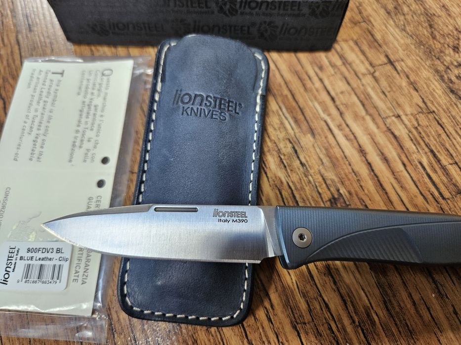 Lionsteel Thrill blue titanium m390 + etui