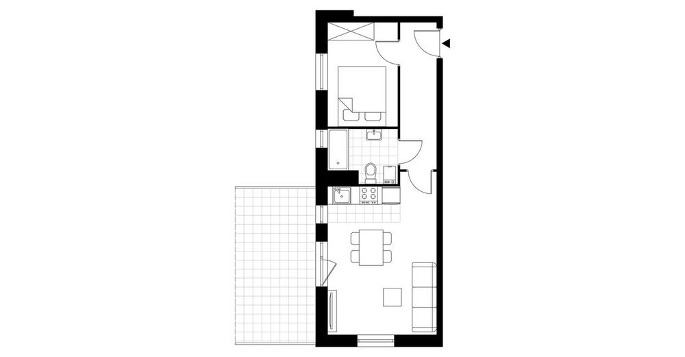 2-pokojowe mieszkanie 37 m² + taras Bezpośrednio - Widok 3