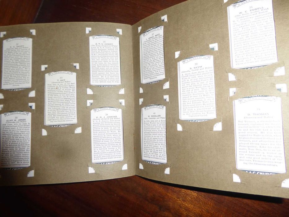 1935 cartões de tabaco - jogadores de Rugby - caderneta completa