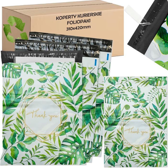 foliopaki kurierskie | mocne koperty foliowe  310X420 Thank You 50szt
