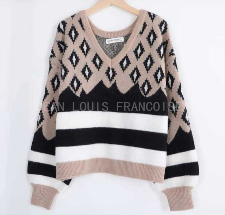 Swetr, sweter zimowy, ciepły, wzory, uni S/M/L, nowy