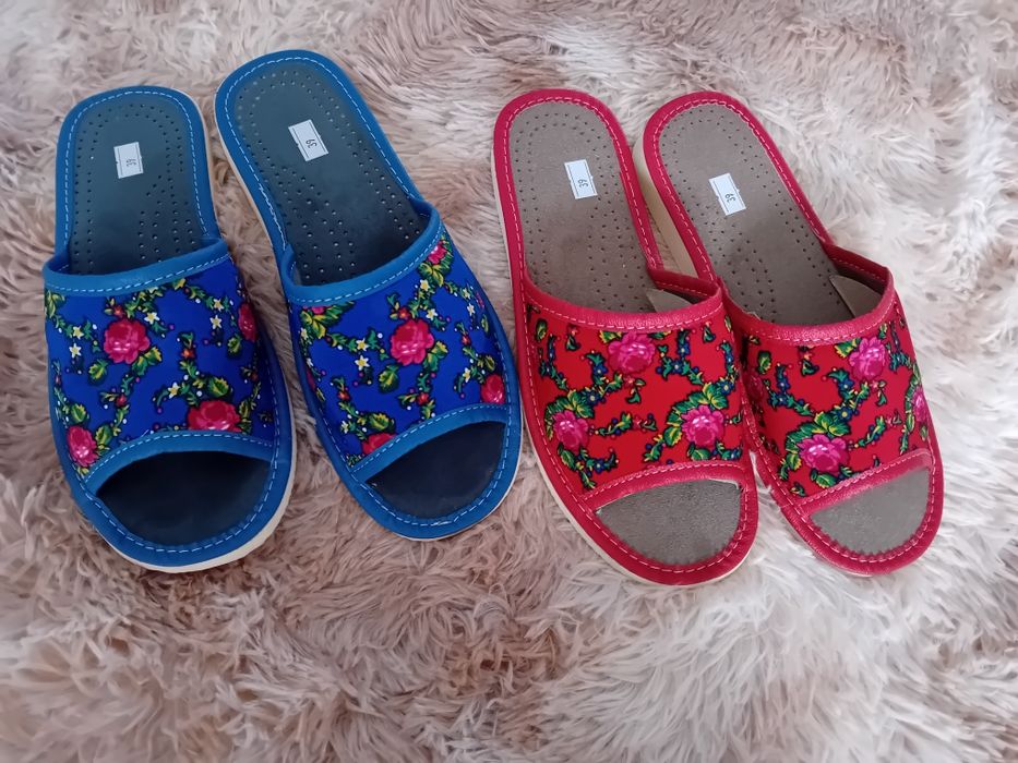 Nowe kapcie damskie 39 skóra