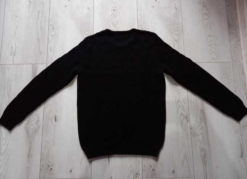 czarny męski sweter marki Maddison roz. L z domieszką wełny