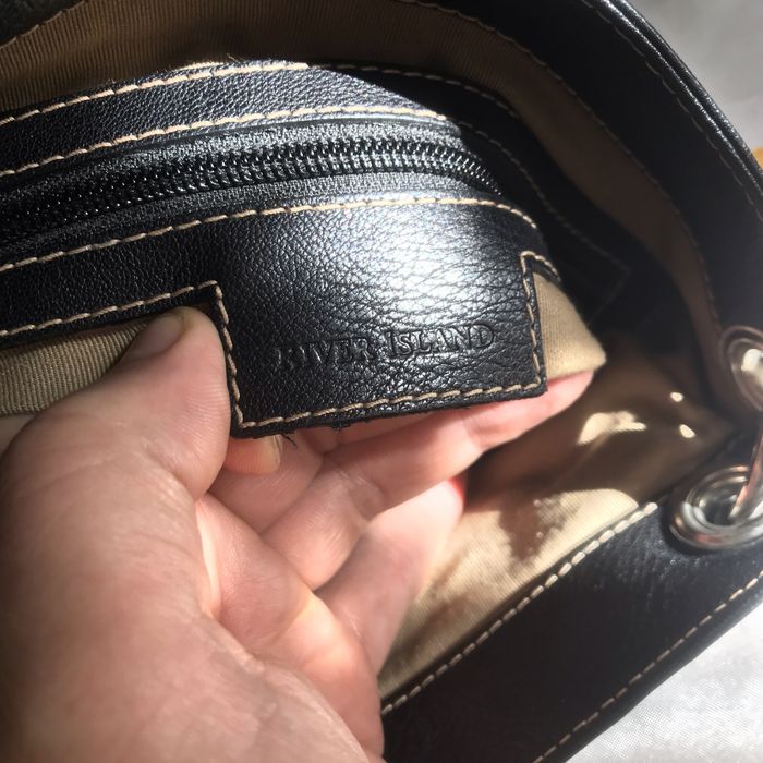 Подарок любимому. Брендовая кожаная мужская сумка River Island