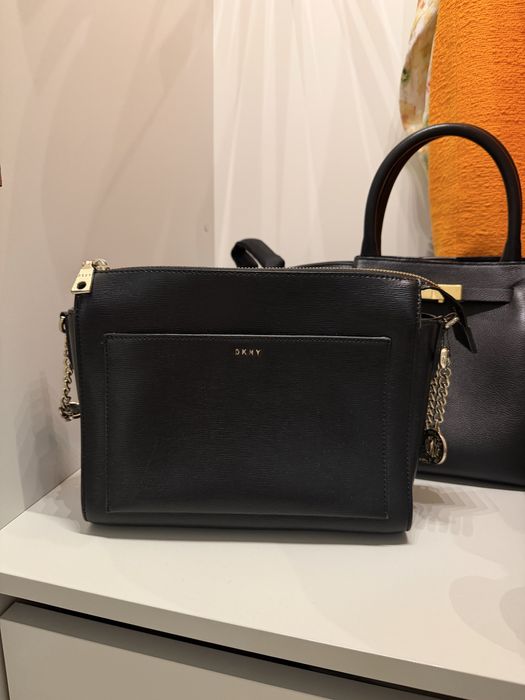 Torebka DKNY czarna skóra skórzana premium