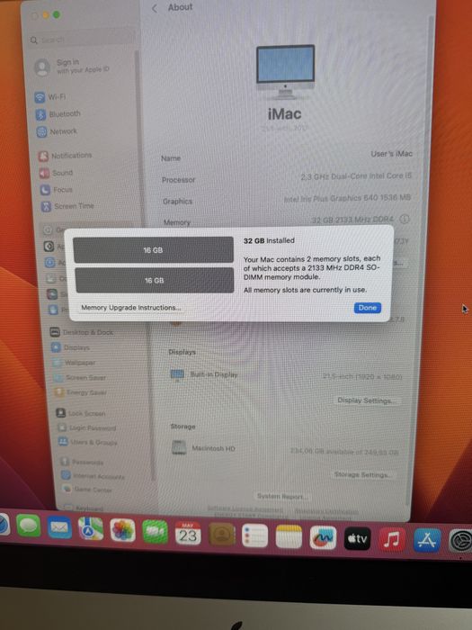 MAC 21” de 2017 como novo. Com teclado e rato