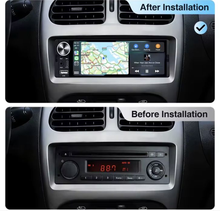 Radio 1 din universal Carplay e Android Auto