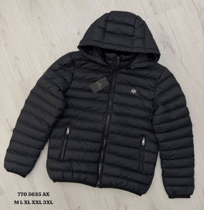 Куртка Armani Exchange чорна чоловіча куртка армані екчендж чорна