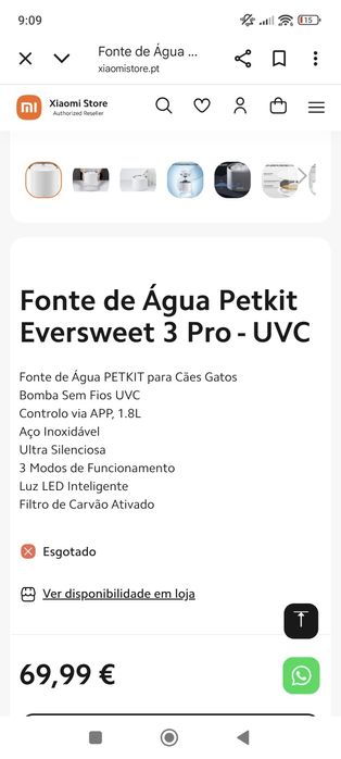 Fonte água bebedouro Xiaomi