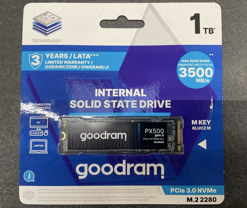 Dysk SSD GoodRam PX500 Gen.3 1TB PCIe NVMe Gen 3 x4