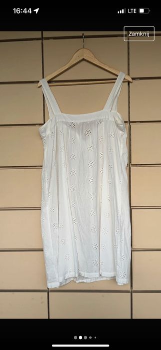 Koszula nocna wiązana Zara z haftem do karmienia do szpitala porodowa