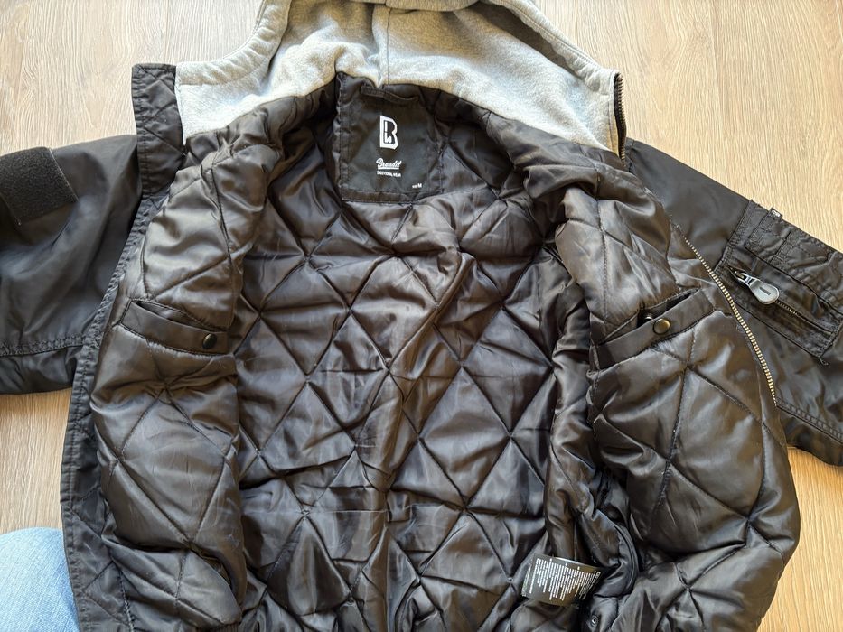 Kurtka Brandit MA1 Sweat Hooded Jacket - Black/Grey. Rozm M