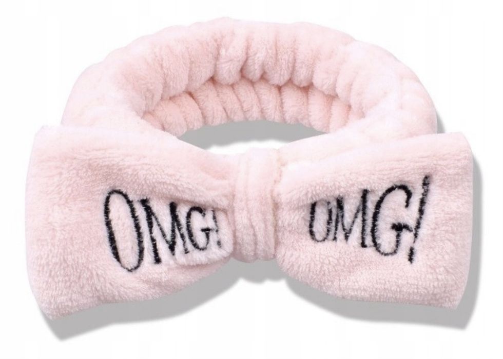 OPASKA do włosów KOSMETYCZNA Różowa gumka z kokardą OMG do Makijażu makeup