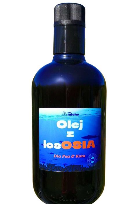 Olej z łososia Do michy 500ml szkło UV protect