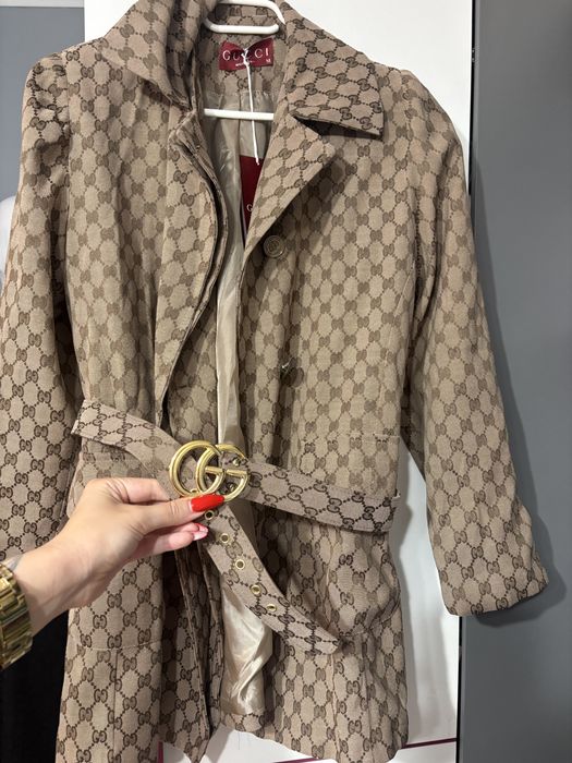 Płaszcz gg gucci pasek marynarka