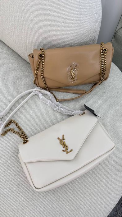 Сумка ysl лоран  saint laurent сумочка бренд біла чорна белая черная