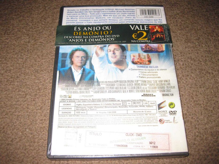 DVD "Click" com Adam Sandler/Selado!