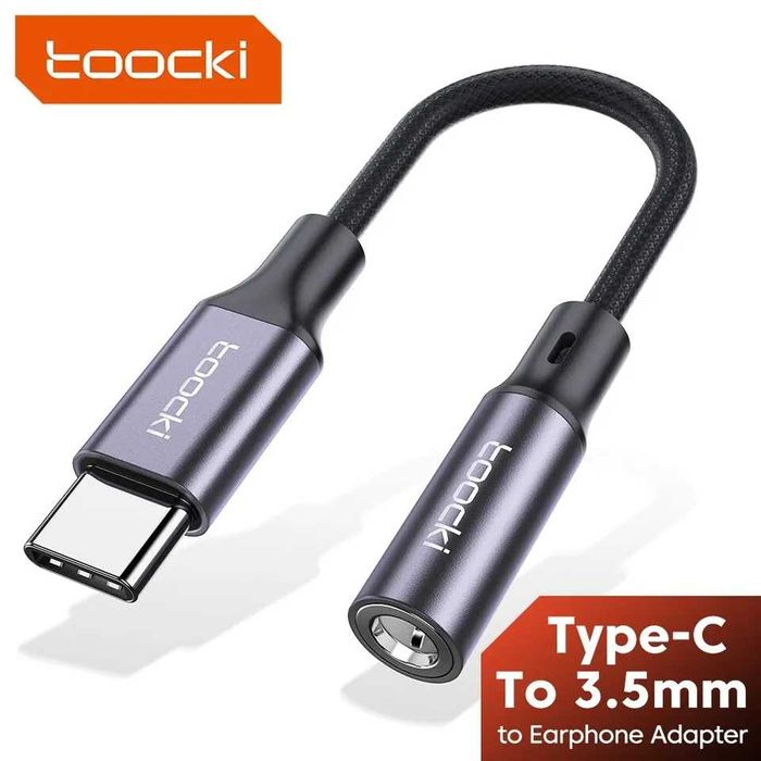 Adapter Przejściówka USB-C do Gniazda Jack 3,5mm Kabel do Tel. Toocki
