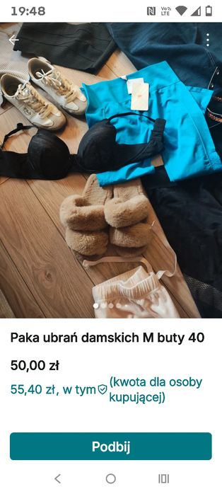 Paka ubrań damskich m/l buty I inne