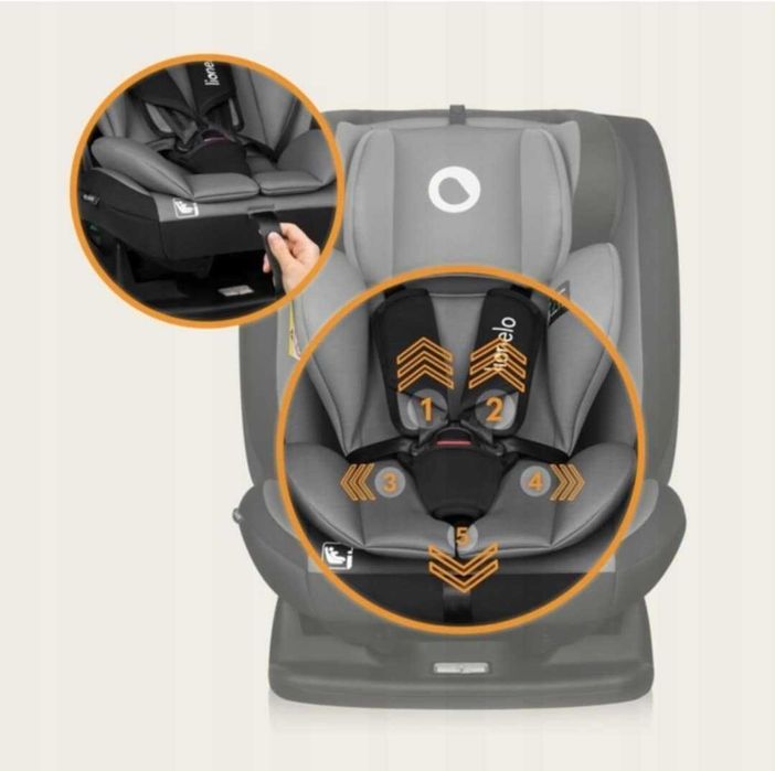 Fotelik samochodowy 40-150 PRZÓD TYŁ łatwy montaż Lionelo Izzy I-Size