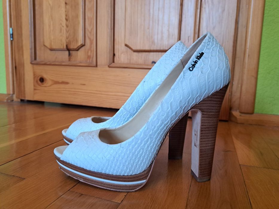 Pantofle buty calvin klein 39 klocek