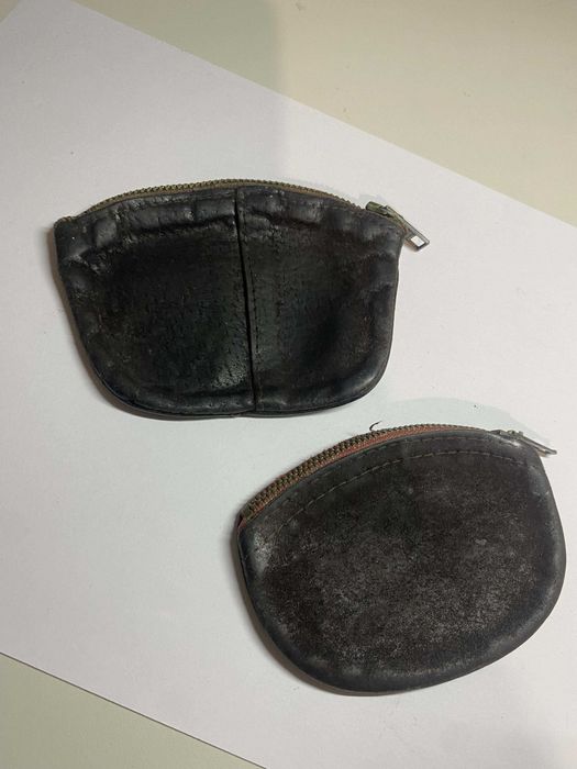Zestaw 2 szt. Skórzane portmonetki na monety Vintage