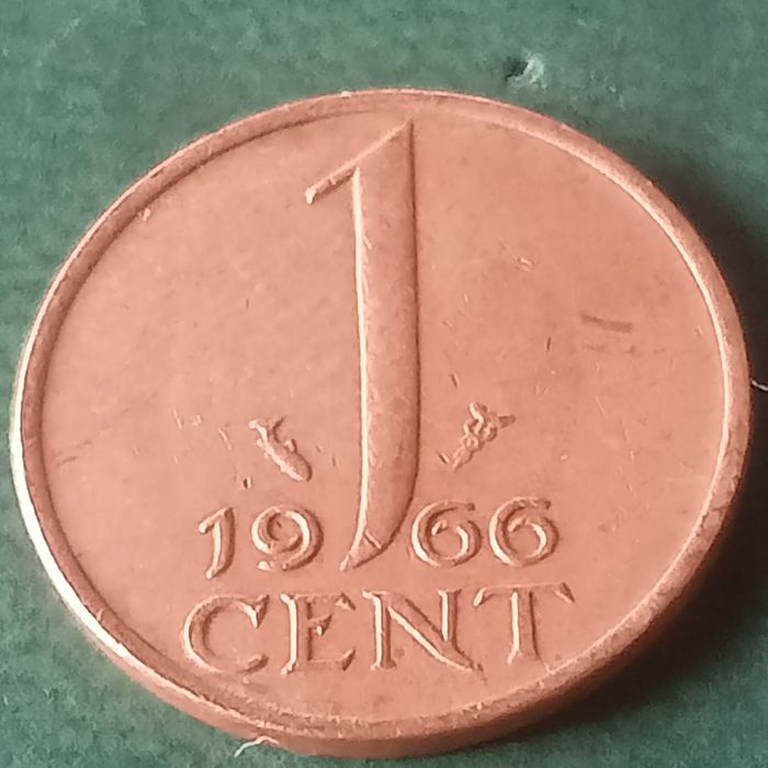 moeda de 1 centimo paises baixos 1966