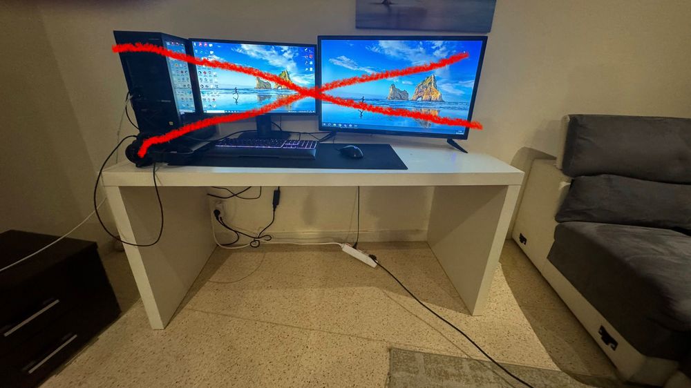 Mesa de Escritório / Computador Branca – 150 x 65 cm