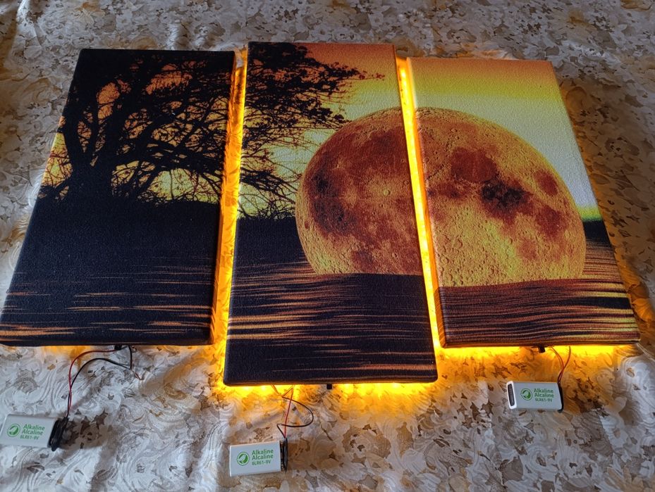 Quadros de lua com led