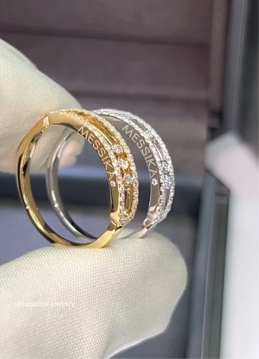 Золотое кольцо Baby move pave с бриллиантами 0.25ct