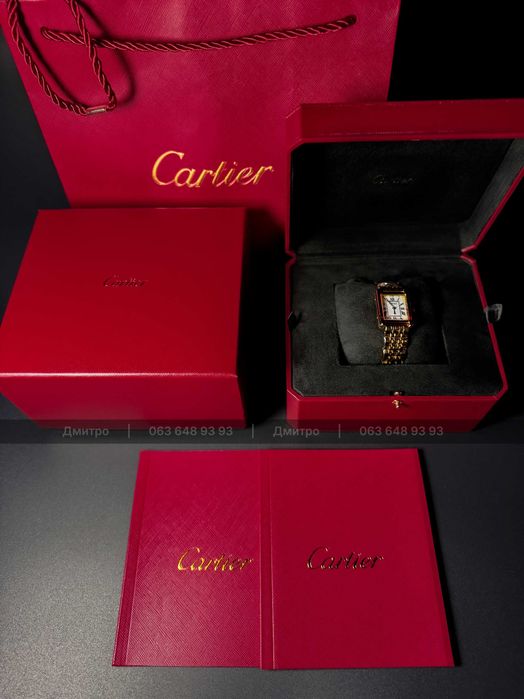 Часы женские Cartier watch Tank Rose Gold and Yellow Gold Картье Танк