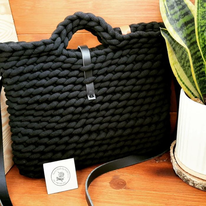 Jumbo torebka damska, sznurek rękodzieło,handmade