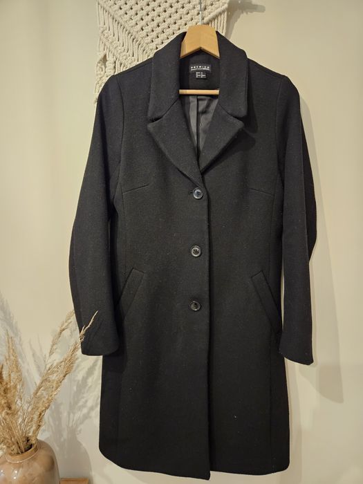 Czarny płaszcz zimowy Esmara premium rozm. 36