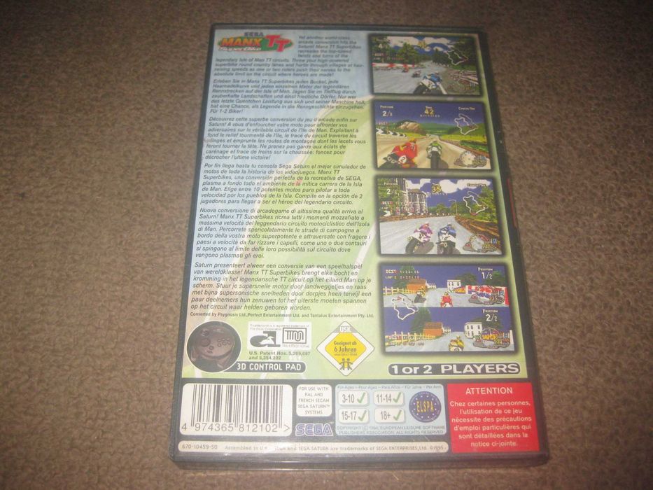 Jogo "Sega Manx TT Super Bike" para Sega Saturn/Completo!