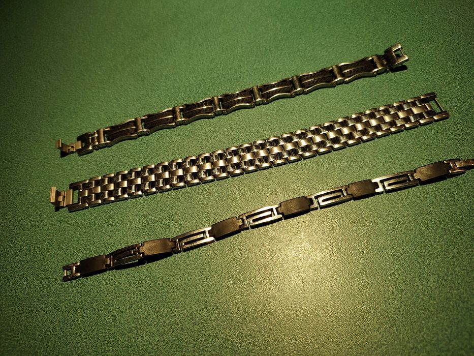 Bransoletki męskie 3 za 1 stal kauczuk