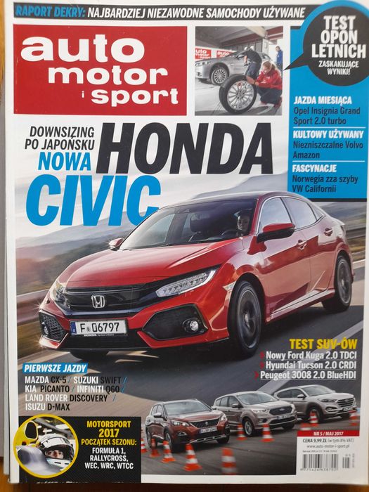 AMiS Honda Civic, Land Rover Discovery, Tucson, VW, Peugeot rok 2017