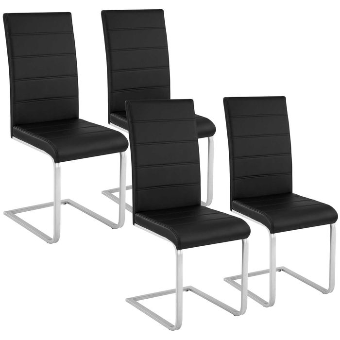 Zestaw 4 krzeseł bujanych Bettina czarny, biały, szary, brązowy OUTLET