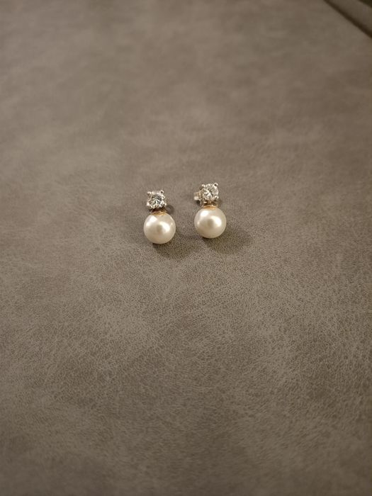 Kolczyki białe perły srebro