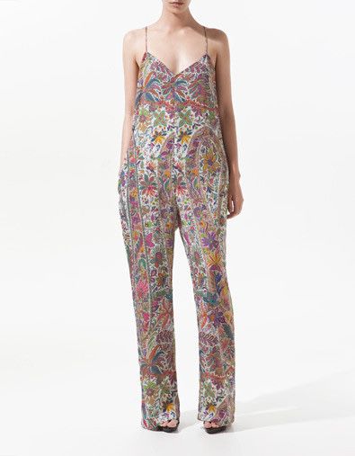 Ромпер Zara комбінезон яскравий літній зі штанами на бретельках