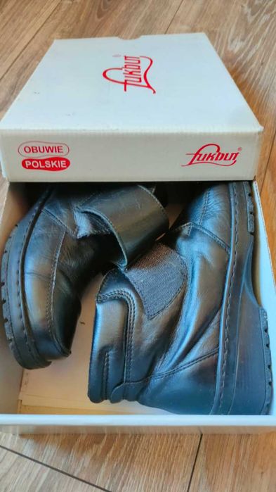 Botki zimowe, damskie, skóra naturalna, rozmiar 37