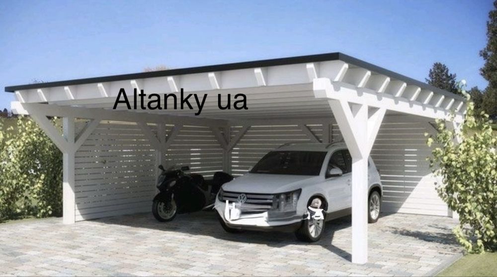 Садова мебель Авто Навіс Навеси Пергола Перголи Альтанка Альтанки Тераса Тераси Готові дерев'яні конструкції