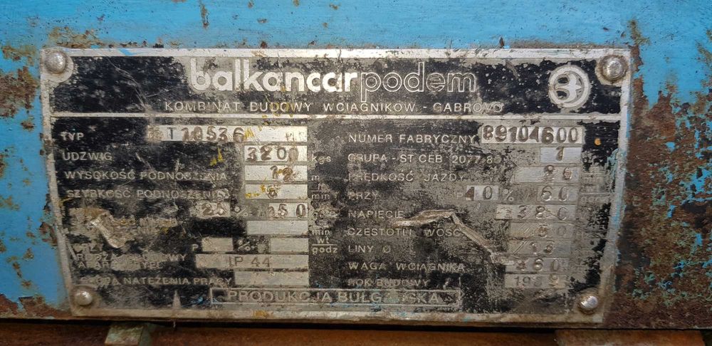 Nie kompletny wciągnik elektryczny Balkancar 3,2 t na części